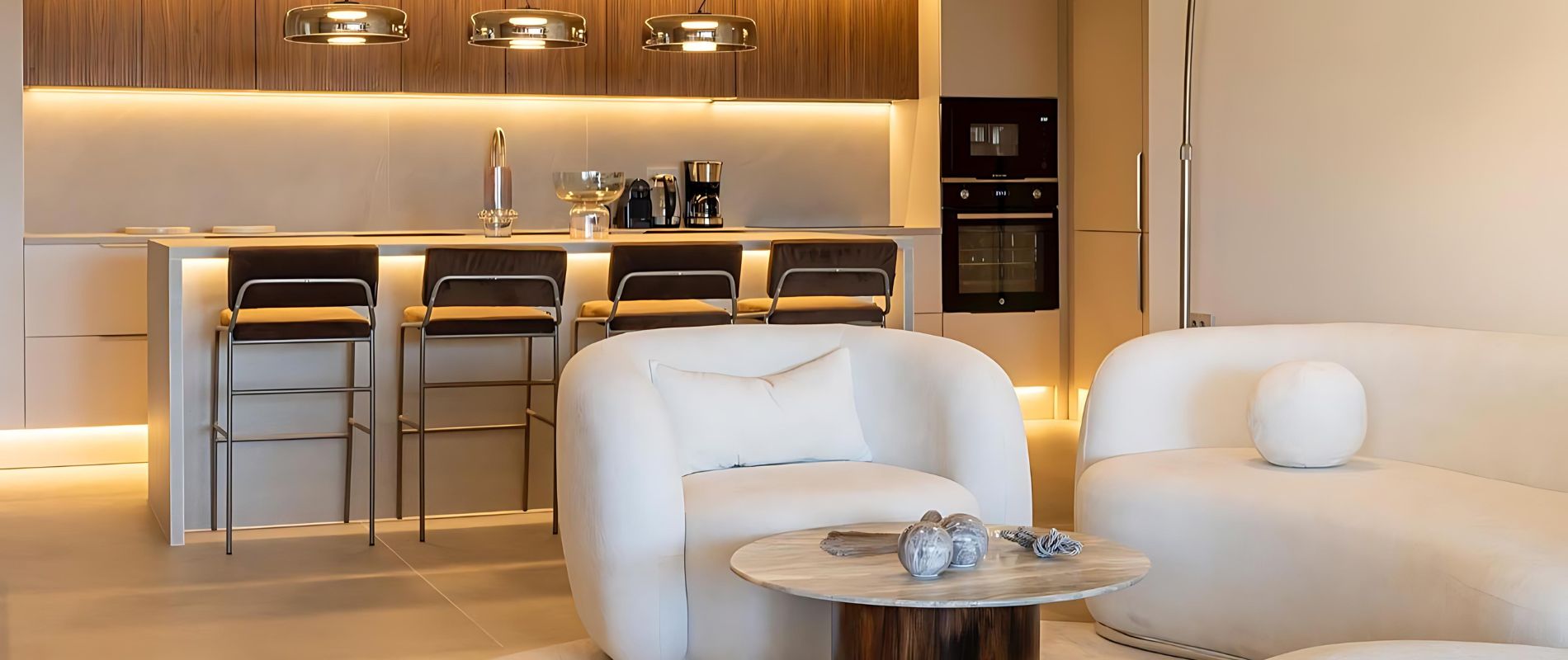 Modern contract lounge furniture, luxury barstools, and custom sofas by Grandeco